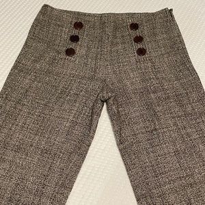 Tory Burch tweed sailor style wool flare slacks,